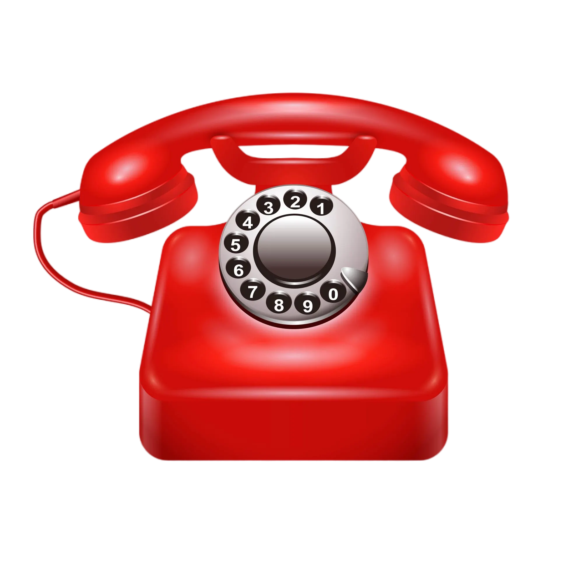 A classic red telephone handle